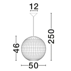 Lampadari Moderni-Selezionato da Mazzolaluce Lampadario sfera di rattan 50 cm e giaciglio essiccato per soggiorno