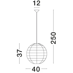 Lampadario Camera Da Letto-Selezionato da Mazzolaluce Lampadario sfera di rattan naturale 40 cm per camera da letto