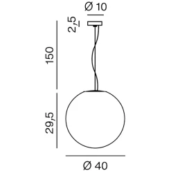Lampadari Moderni-Perenz Illuminazione Lampadario sfera di vetro 40cm bianco sfumato moon perenz