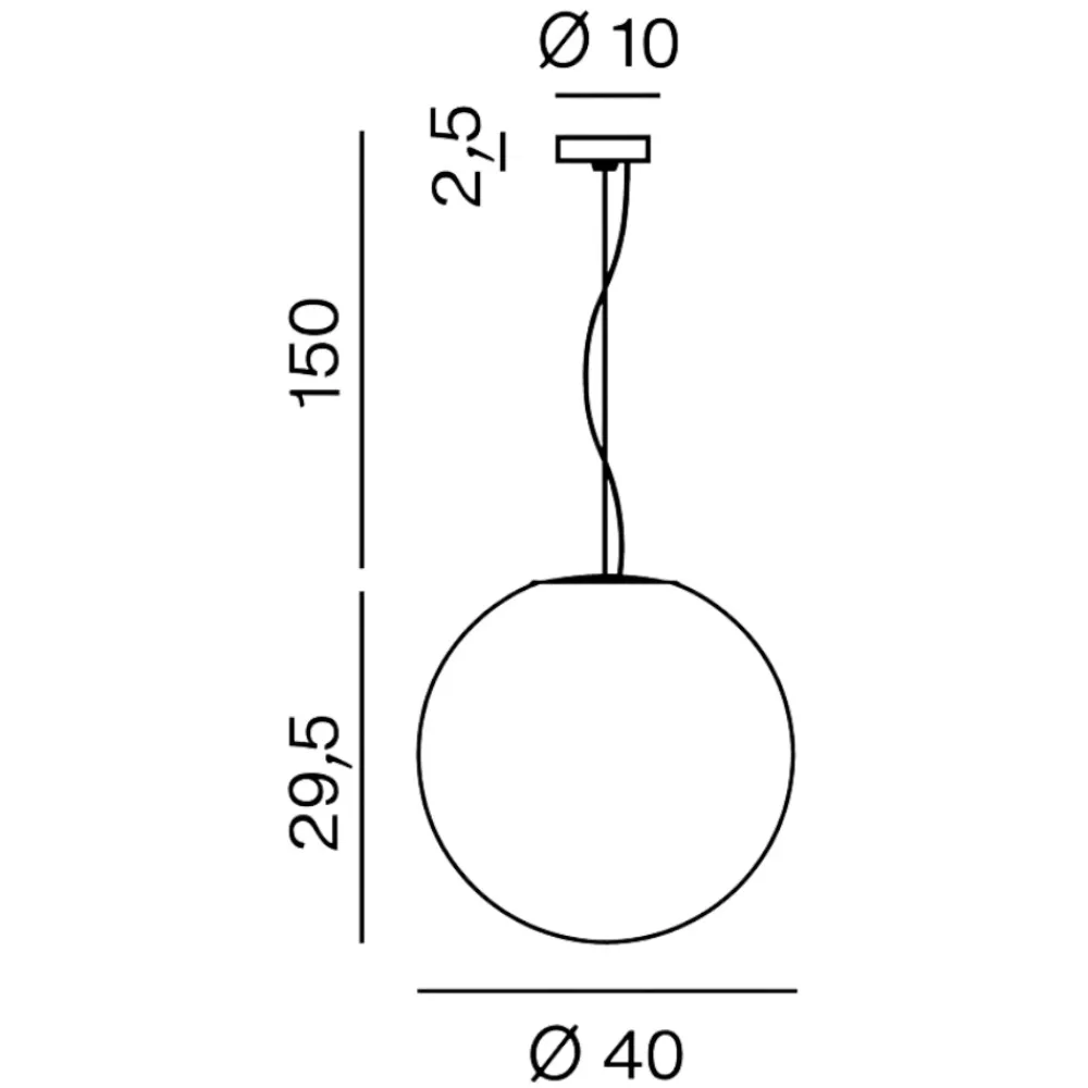 Lampadari Moderni-Perenz Illuminazione Lampadario sfera di vetro 40cm bianco sfumato moon perenz