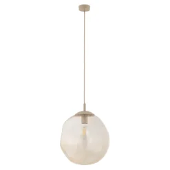 Lampade A Sospensione-Selezionato da Mazzolaluce lampadario sfera di vetro cognac trasparente a sospensione design moderno