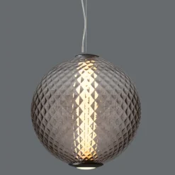 Lampadari Moderni-Selezionato da Mazzolaluce Lampadario sfera di vetro marrone sfumato trasparente led 20w 3000k dimmerabile