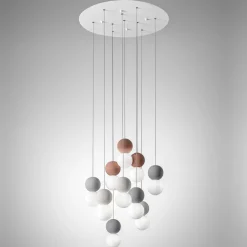 Lampadari Moderni-Gea Luce Lampadario sfera 10 luci di cemento moderno