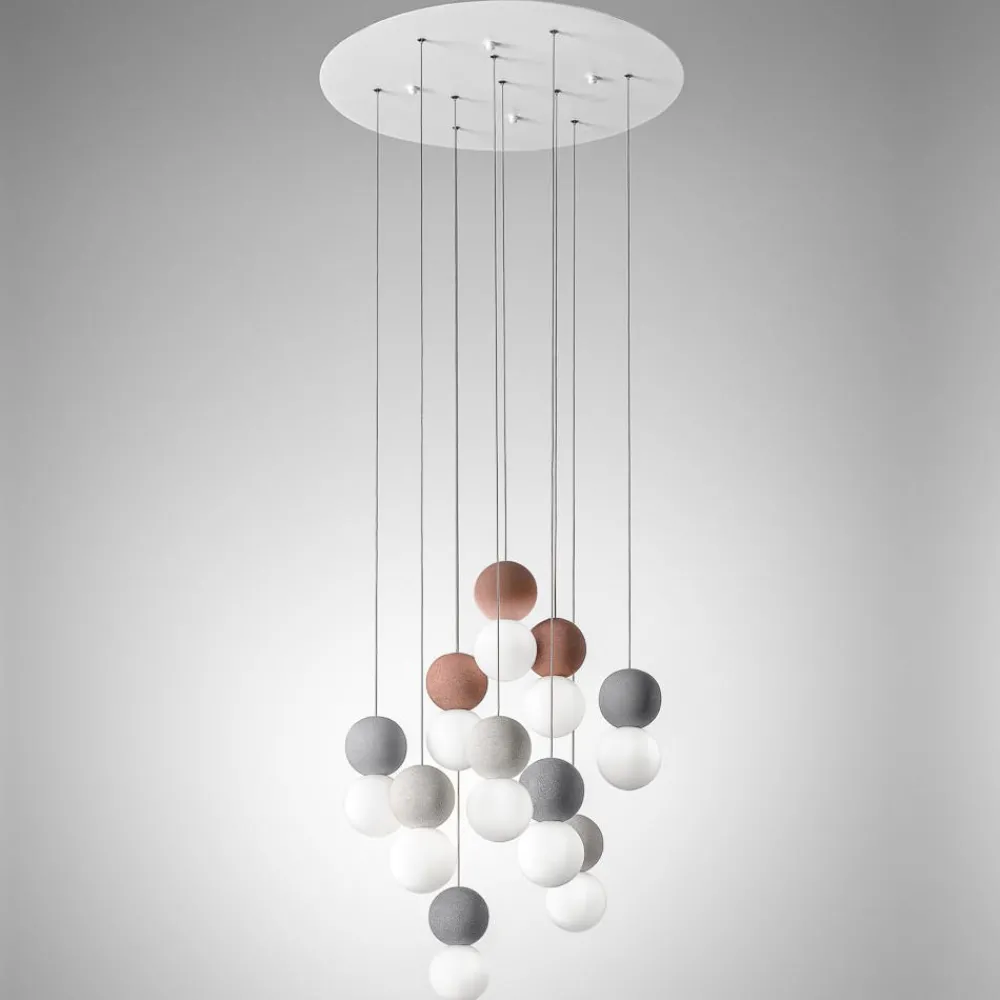 Lampadari Moderni-Gea Luce Lampadario sfera 10 luci di cemento moderno