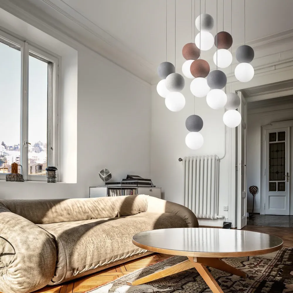 Lampadari Moderni-Gea Luce Lampadario sfera 10 luci di cemento moderno