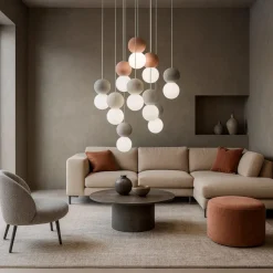 Lampadari Moderni-Gea Luce Lampadario sfera 10 luci di cemento moderno