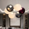 Lampadari Moderni-Selezionato da Mazzolaluce Lampadario sfere bocce di vetro opale viola fume per tavolo soggiorno moderno