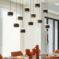 Lampadari Moderni-Selezionato da Mazzolaluce Lampadario sfere nere per tavolo da soggiorno moderno led 2700k-6500k