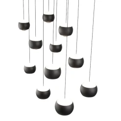 Lampadari Moderni-Selezionato da Mazzolaluce Lampadario sfere nere per tavolo da soggiorno moderno led 2700k-6500k