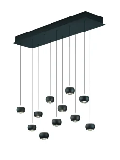 Lampadari Moderni-Selezionato da Mazzolaluce Lampadario sfere nere per tavolo da soggiorno moderno led 2700k-6500k