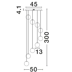 Lampadari Moderni-Selezionato da Mazzolaluce Lampadario sfere pendenti in vetro opale viola fume led 46w 3000k dimmerabile per soggiorno