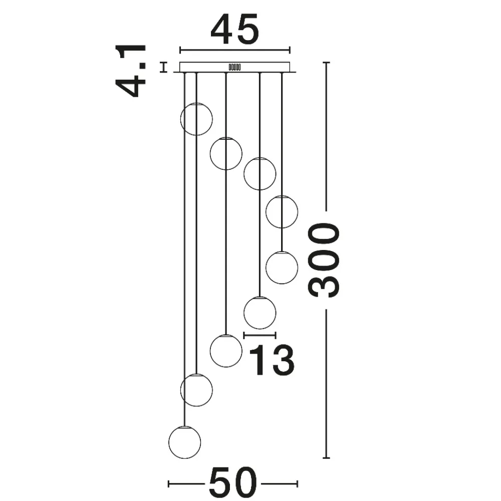 Lampadari Moderni-Selezionato da Mazzolaluce Lampadario sfere pendenti in vetro opale viola fume led 46w 3000k dimmerabile per soggiorno