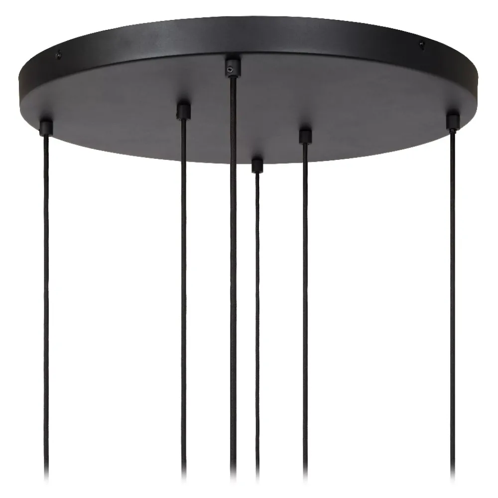 Lampadari Moderni-Selezionato da Mazzolaluce Lampadario sfere vetro e cilindri oro a sospensione per soggiorno
