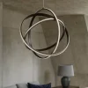 Lampadari Moderni-Selezionato da Mazzolaluce Lampadario sferico led 3000k dimmerabile intrecciati moderno nero