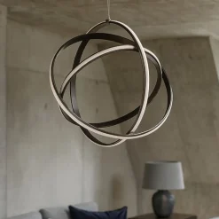 Lampadari Moderni-Selezionato da Mazzolaluce Lampadario sferico led 3000k dimmerabile intrecciati moderno nero