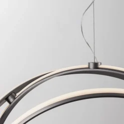Lampadari Moderni-Selezionato da Mazzolaluce Lampadario sferico led 3000k dimmerabile intrecciati moderno nero