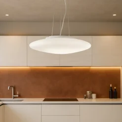 Lampadari Cucina-Ideal Lux Lampadario smarties sp3 d42 per cucina moderna vetro bianco
