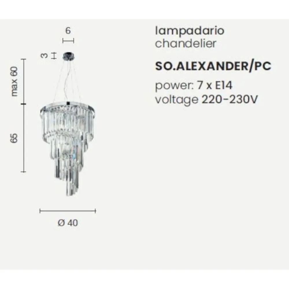 Lampadari Moderni-Ondaluce Lampadario so alexander per salotto cristalli