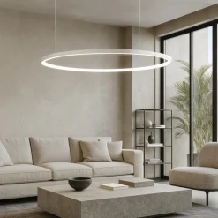 Lampadari Moderni-Ondaluce Lampadario so soel 60 bianco cerchio led moderno