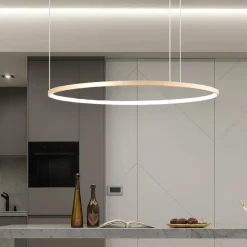 Lampadari Cucina-Ondaluce Lampadario so soel 80 oro cerchio led per cucina
