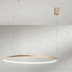 Lampadari Cucina-Ondaluce Lampadario so soel 80 oro cerchio led per cucina