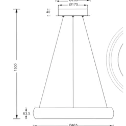 Lampadari Moderni-Selezionato da Mazzolaluce Lampadario sospensione anello nero 46cm led 2300k 3000k 4000k dimmerabile
