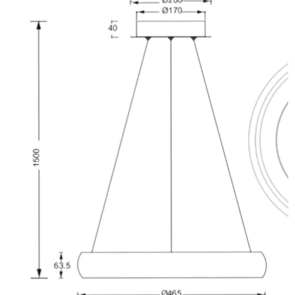 Lampadari Moderni-Selezionato da Mazzolaluce Lampadario sospensione anello nero 46cm led 2300k 3000k 4000k dimmerabile