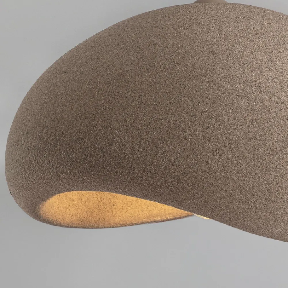 Lampadari Moderni-Selezionato da Mazzolaluce Lampadario sospensione 60cm wabi sabi marrone per soggiorno japandi