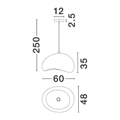 Lampadari Moderni-Selezionato da Mazzolaluce Lampadario sospensione 60cm wabi sabi marrone per soggiorno japandi
