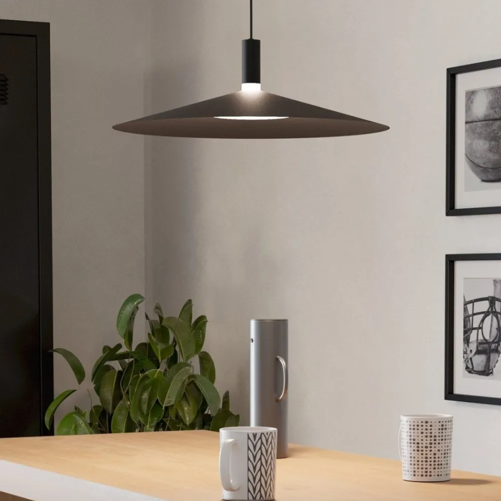 Lampadari Cucina-Eglo Lampadario sospensione conomavilla-z per cucina nero led rgb 2700k a 6500k controllo remoto app