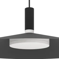 Lampadari Cucina-Eglo Lampadario sospensione conomavilla-z per cucina nero led rgb 2700k a 6500k controllo remoto app