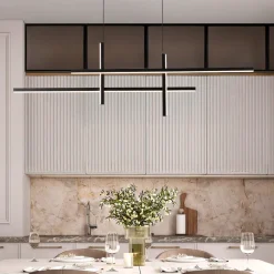 Lampadari Cucina-Selezionato da Mazzolaluce Lampadario sospeso per cucina moderna led 3200k dimmerabile nero
