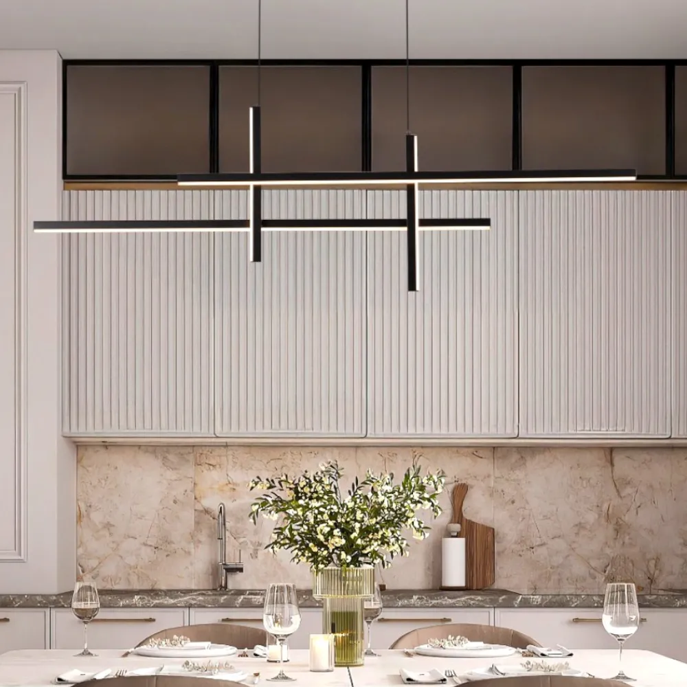 Lampadari Cucina-Selezionato da Mazzolaluce Lampadario sospeso per cucina moderna led 3200k dimmerabile nero