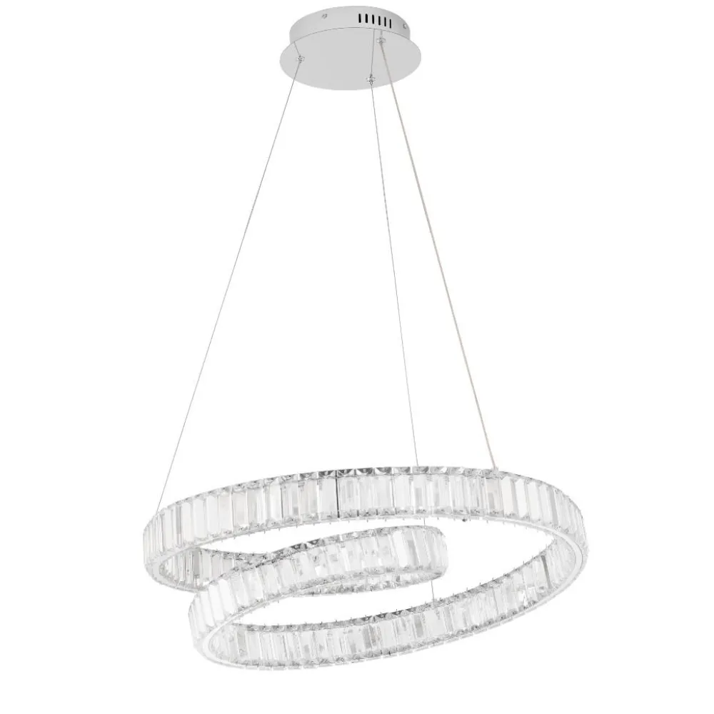 Lampadari Moderni-Selezionato da Mazzolaluce Lampadario spirale cristallo cromo per salotto led 50w 3500k