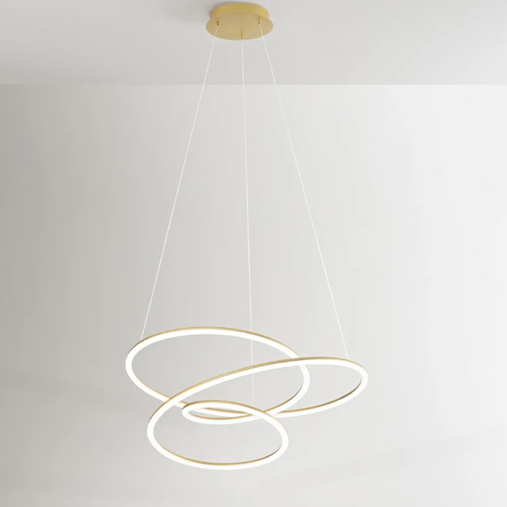 Lampadari Moderni-Perenz Illuminazione Lampadario spira oro perenz design moderno per soggiorno