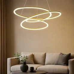 Lampadari Moderni-Perenz Illuminazione Lampadario spira oro perenz design moderno per soggiorno