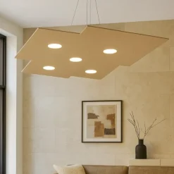 Lampadari Moderni-Top Light Lampadario squadrato sabbia toplight plate moderno