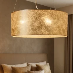 Lampadario Camera Da Letto-Eglo Lampadario stanza da letto classica cilindro oro viserbella