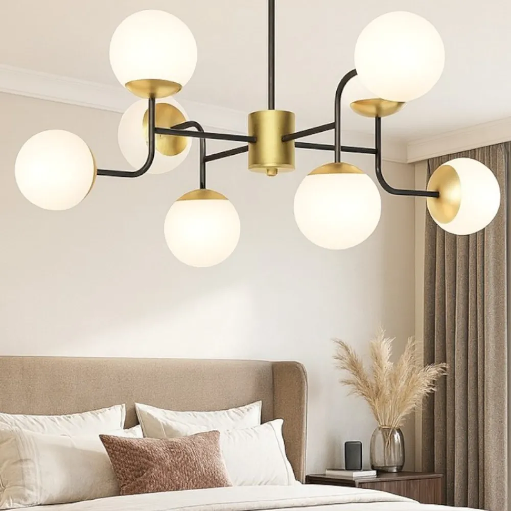 Lampadario Camera Da Letto-Top Light Lampadario stanza da letto nero oro clear