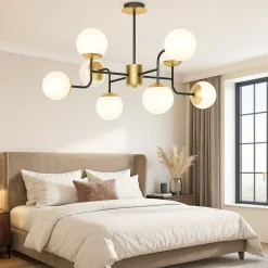 Lampadario Camera Da Letto-Top Light Lampadario stanza da letto nero oro clear