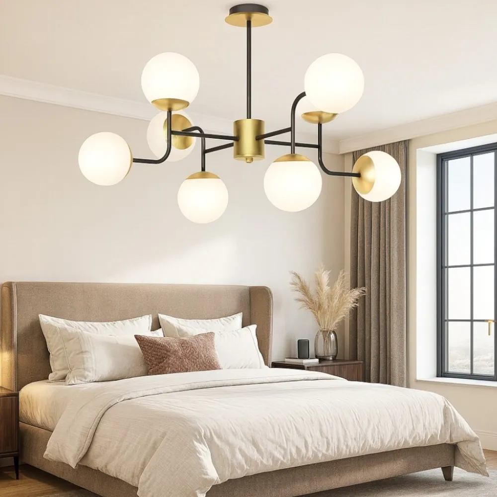 Lampadario Camera Da Letto-Top Light Lampadario stanza da letto nero oro clear