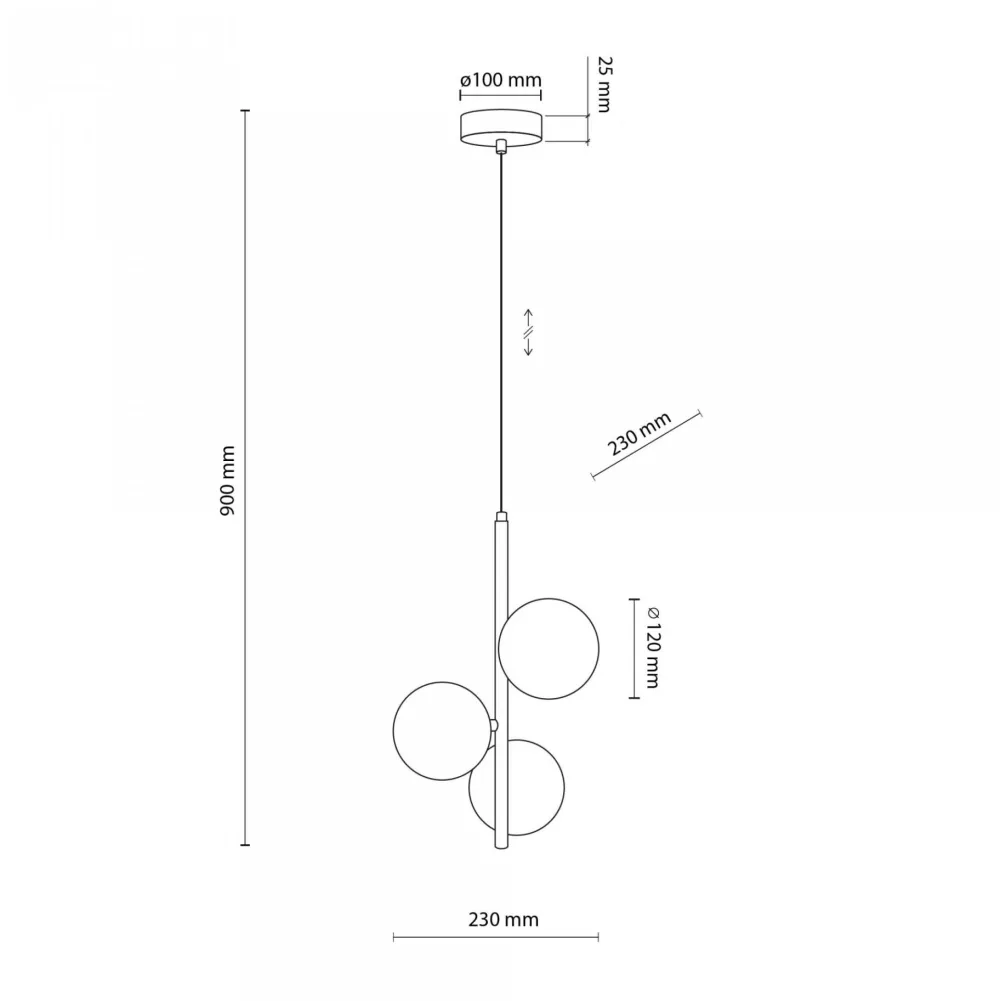 Lampadari Cucina-Selezionato da Mazzolaluce Lampadario stile nordico per cucina in legno noce sfere di vetro ambra