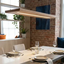 Lampadari Moderni-Selezionato da Mazzolaluce Lampadario tavola di legno led 2700k a 5000k con telecomando dimmerabile