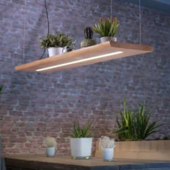 Lampadari Moderni-Selezionato da Mazzolaluce Lampadario tavola di legno led 2700k a 5000k con telecomando dimmerabile