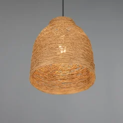 Lampadari Cucina-Selezionato da Mazzolaluce Lampadario tavolo da cucina marrone paralume in legno naturale
