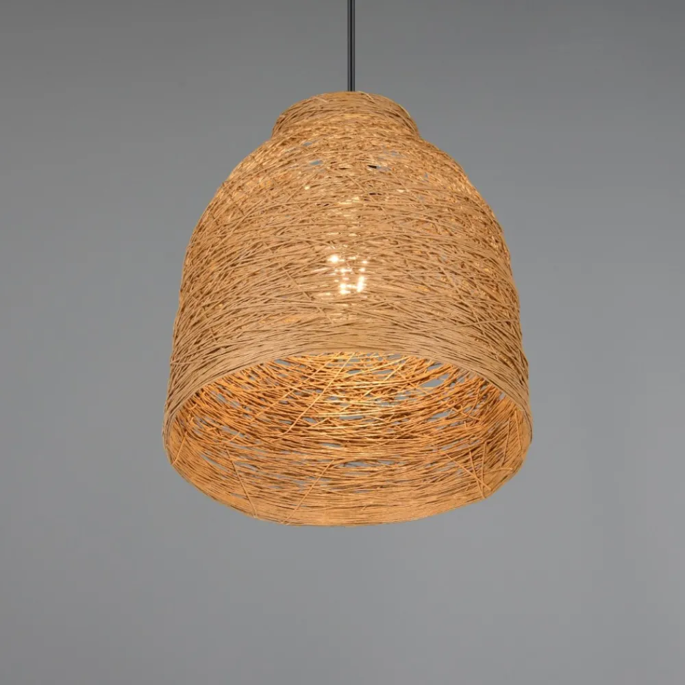 Lampadari Cucina-Selezionato da Mazzolaluce Lampadario tavolo da cucina marrone paralume in legno naturale