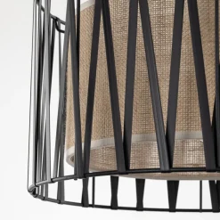 Lampadario Camera Da Letto-Selezionato da Mazzolaluce Lampadario tessuto nero design moderno cilindro per camera da letto