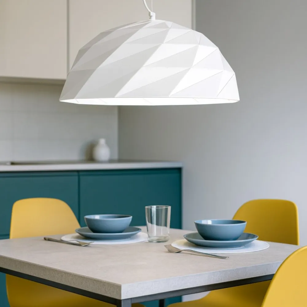 Lampadari Cucina-Perenz Illuminazione Lampadario tilt per cucina moderna cupola bianca