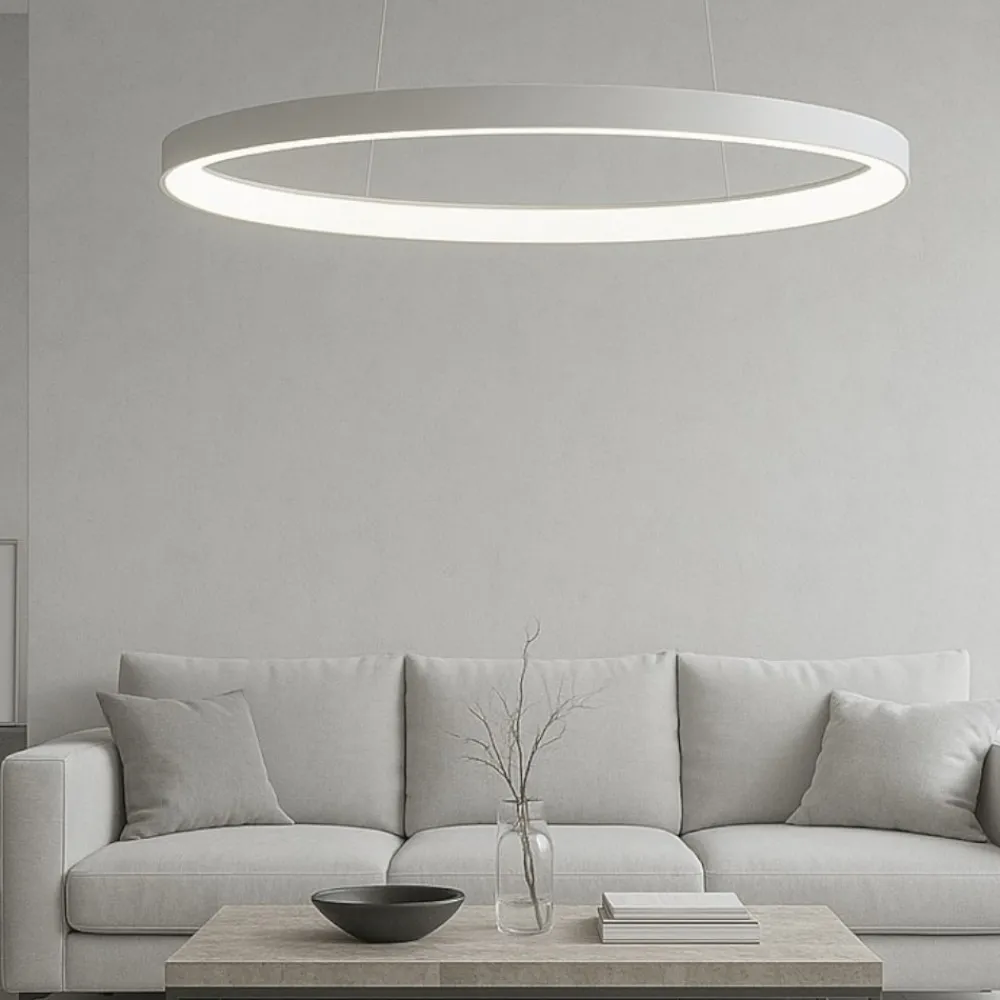 Lampadari Moderni-Vivida International Lampadario titanio ovale led 40w 3000k 4000k vivida lifering-o
