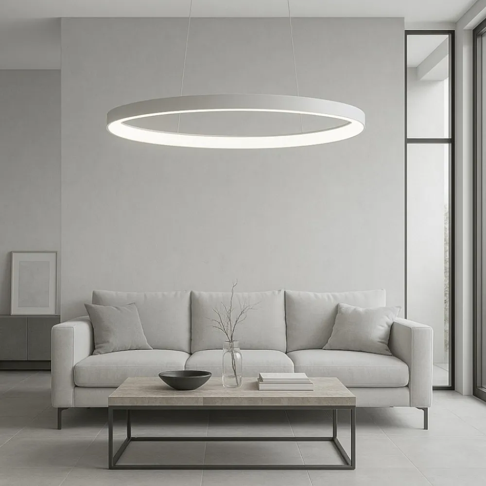 Lampadari Moderni-Vivida International Lampadario titanio ovale led 40w 3000k 4000k vivida lifering-o